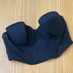 Bluebella Black Underwire Strapless Bra Top Corset Longline US 34C